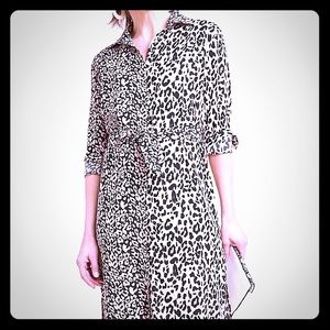 Anthropologie leopard Midi dress